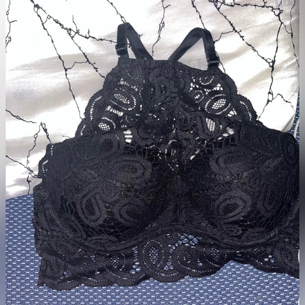 PINK victorias secret black bralette/top